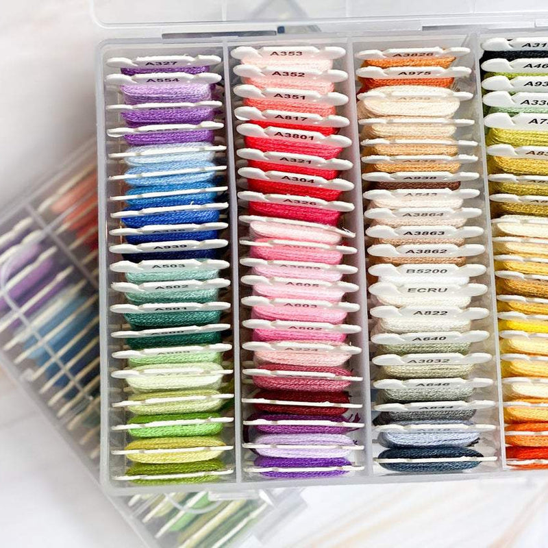Embroidery Floss for Cross Stitch Thread String Kit 80 Skeins w/ Organizer Storage Box