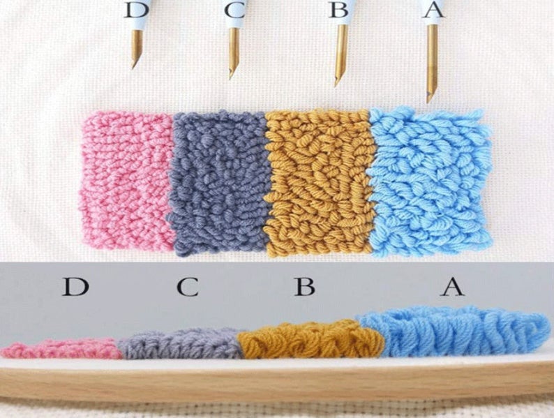 Girl Earrings - Beginner Punch Needle Kit Starter Embroidery Pack Crafter’s Gift w/ Yarn Adjustable Needle Hoop